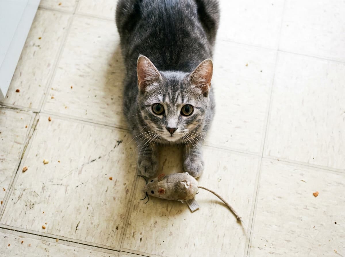 Bringing You Prey — Cat carrying prey toward owner